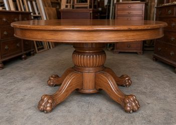 Oak table claw feet