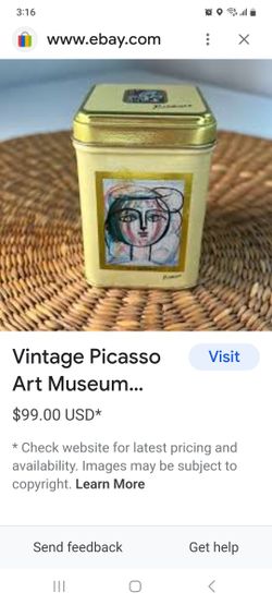  Vintage Picasso Tin