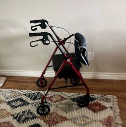 Drive Medical Red Rollator Walker with Seat