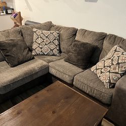 Abalone chocolate LAF Sectional Couch