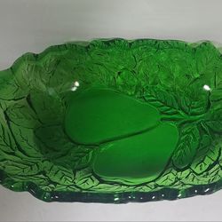 Beautiful Vintage Green Indiana Glass Relish Dish 