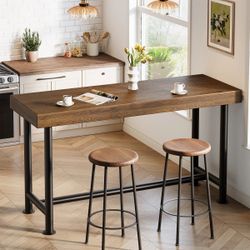 63” Solid Wood Counter Height Table