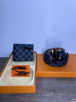 Louis Vuitton Damier Graphite Wallet and Belt Set