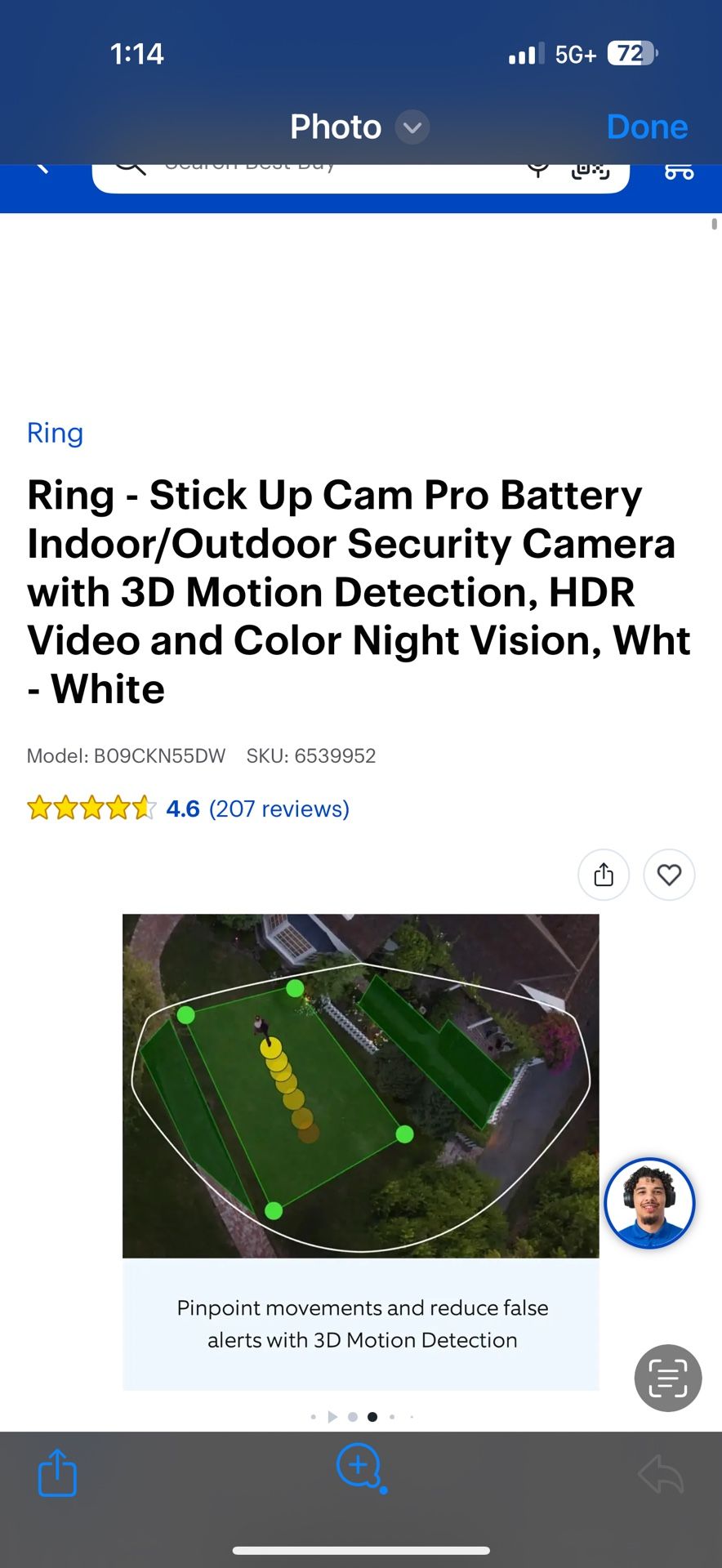 Cámara Ring Stick Up Pro Battery