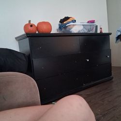 Black Dresser Matches Bed Frame 