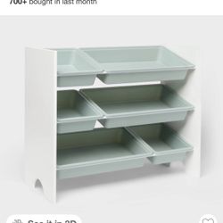 Kids 6 Bin Organizing Cabinet Toy Storage 