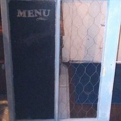 Vintage Reclaimed Chicken Coop Window Hanging Restaurant Wall Menu Sign