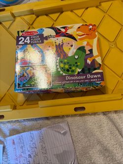 Melissa & Doug 24  Piece Dinosaur Dawn Floor Puzzle 2Ftx3Ft Ages 3+