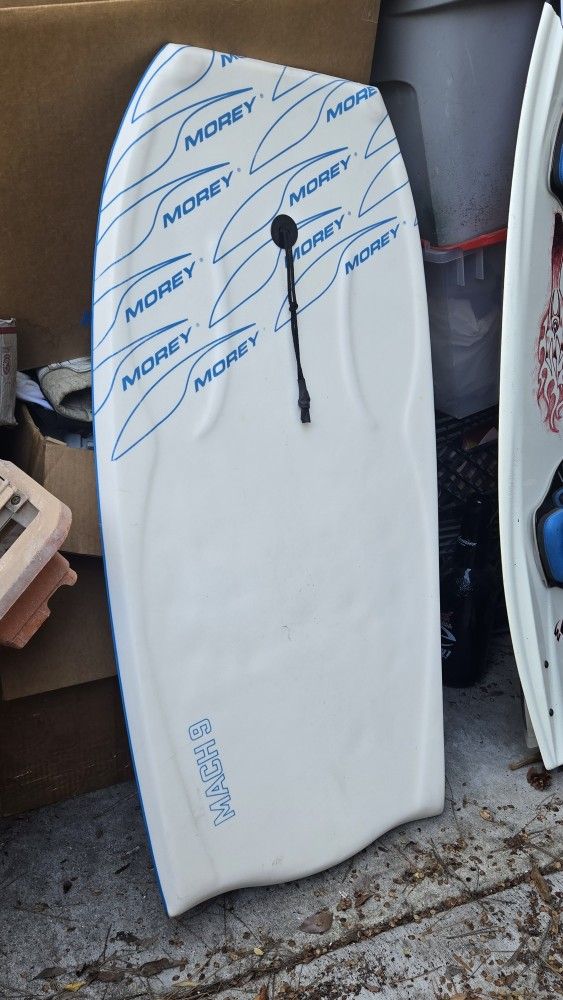 Morey MACH 9 Bodyboard Blue White Leash High Performance Wave Rider