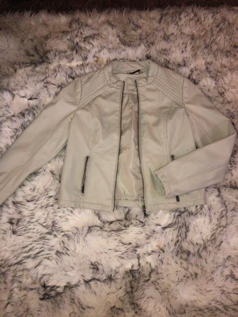 Beige Leather Jacket