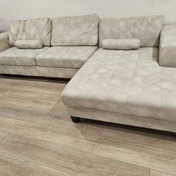 Free Beige Color High Quality Leather Sectional Sofa Couch