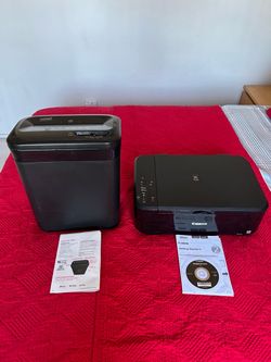 Canon pixma 3600 mg wi fi compatible printer and shredder mint condition 50$ both.