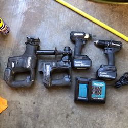 Makita BL Impact + Drill + Saw Jaw + Rotary Hammer Drill + Charger + 2 0f 5.0 Ah Batery