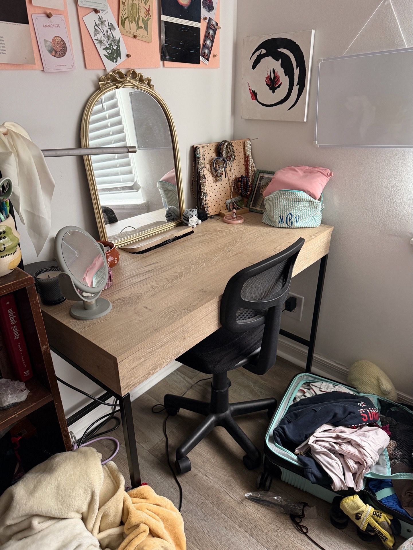 Desk with outlets