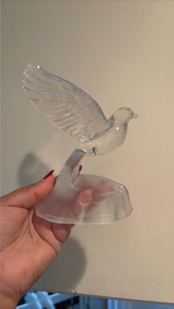 Frosted Crystal Glass Dove Figurine