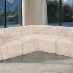 Brand New Beige Super Plush Modular Design Compressed Foam Sectional Sofa