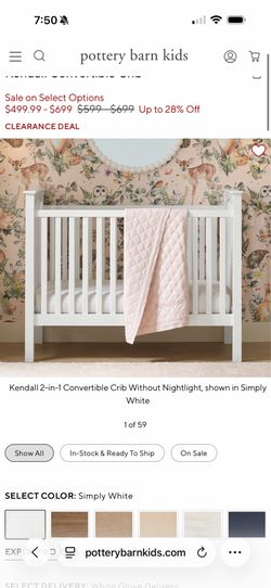 Crib + Crib Mattress + Conversion Kit
