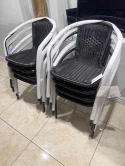 Brand New Carnegy Avenue "Lila" Black Rattan Chairs - Set of 4