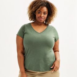 2X woman's plus size Sonoma Goods For Life Everyday V Neck Tee