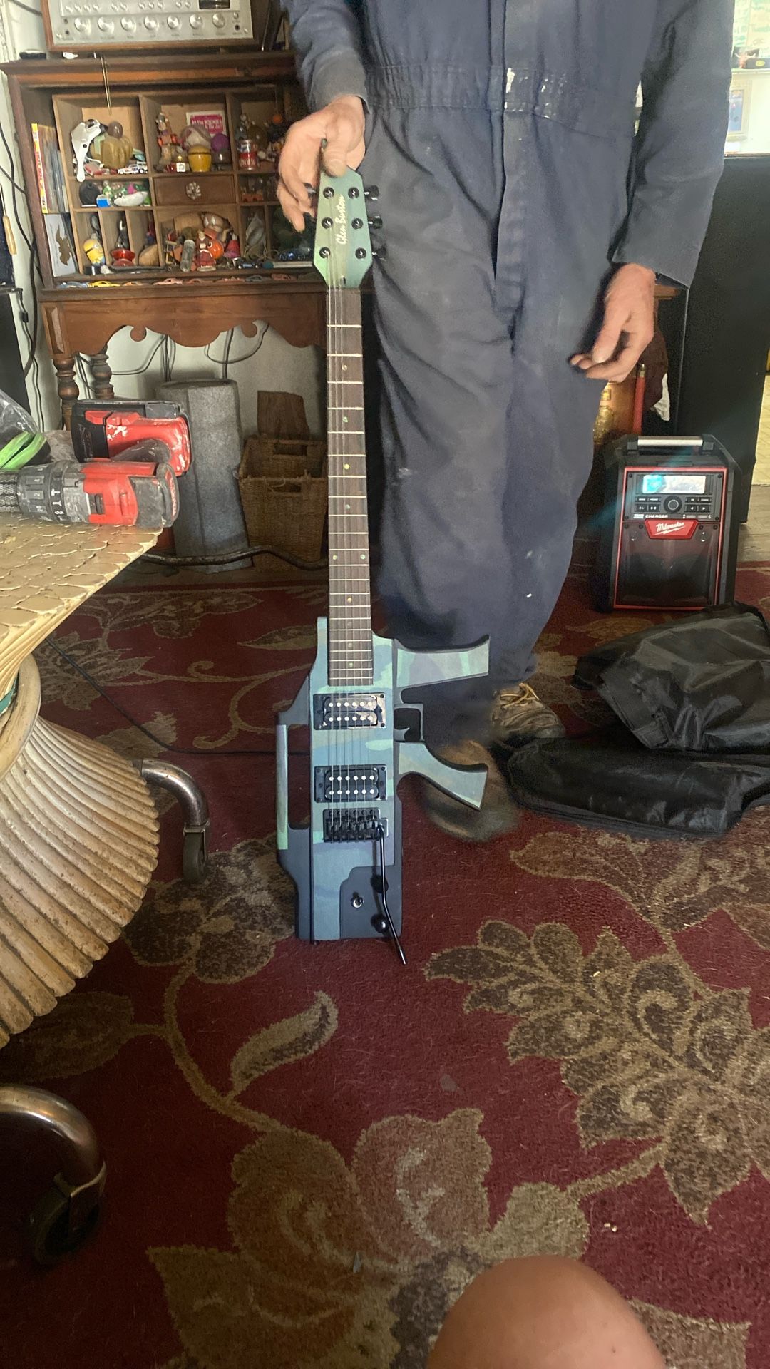 AK47 Machine Gun Guitar. Glen Burton
