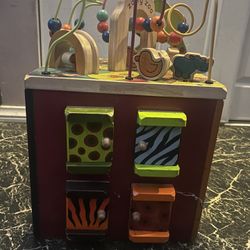 B. toys Wooden Activity Cube - Zany Zoo