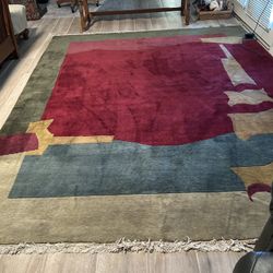 Hand Tied 8’ X 10” Wool Rug