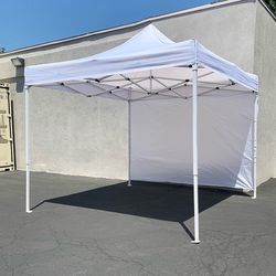 (NEW) $109 Heavy-Duty 10x10 FT Canopy with (1 Sidewall) Outdoor EZ PopUp Party Tent Patio Shelter w/ Carry Bag
