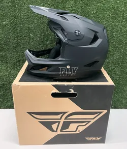 FLY Racing Default Full Face BMX MTB Helmet S 55-56cm Matte Black + GLX Gloves