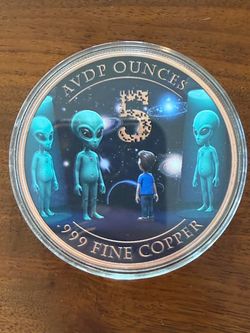 5 ounce copper - colorized - Alien Abduction