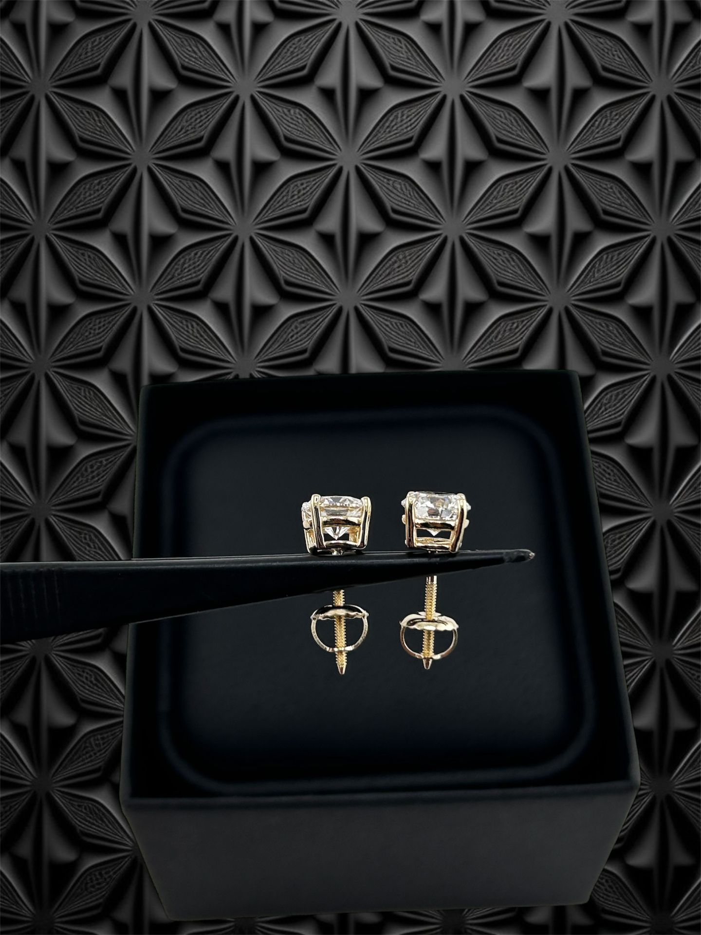 Perfect 4 Prong Certified Lab Diamond Stud Earrings In 14k Yellow Gold 