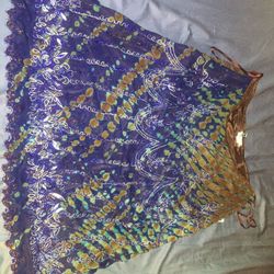 Dillard’s Brand New Glass Beaded Peacock Inspired Indian Skirt Women’s XL (Size 10 or size 12) NWT!