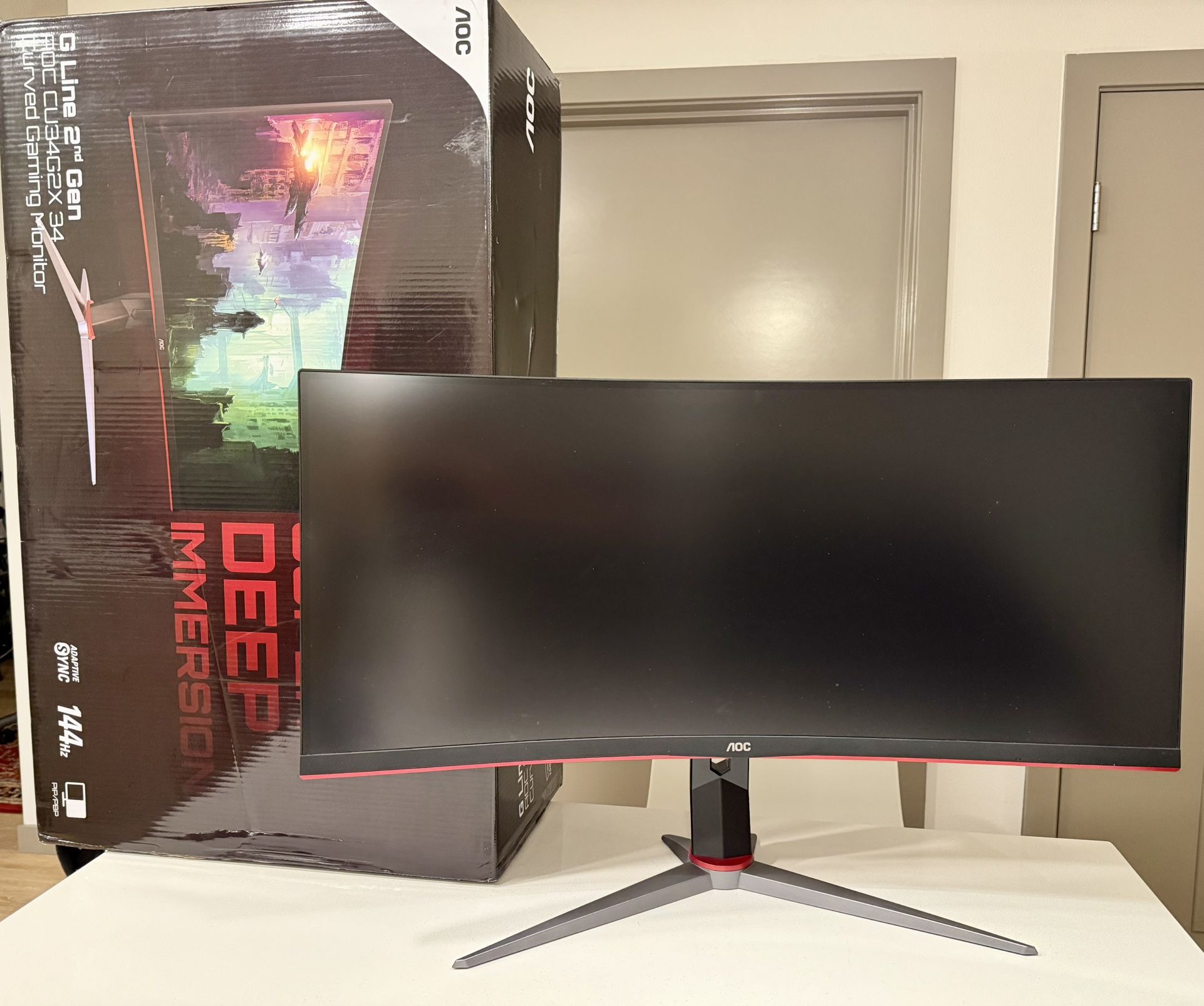 AOC CU34G2X 34” Ultrawide Curved Gaming Monitor QHD 3440x1440