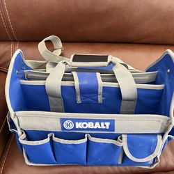 Kobalt Blue Open-Top Tool Tote Bag - Multiple Pockets, Great Condition