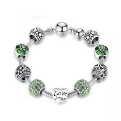 Bracelet With Green Zircon 