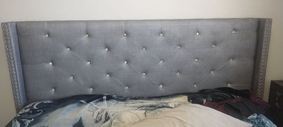 Gorgeous refinished pewter dresser with matching headboard