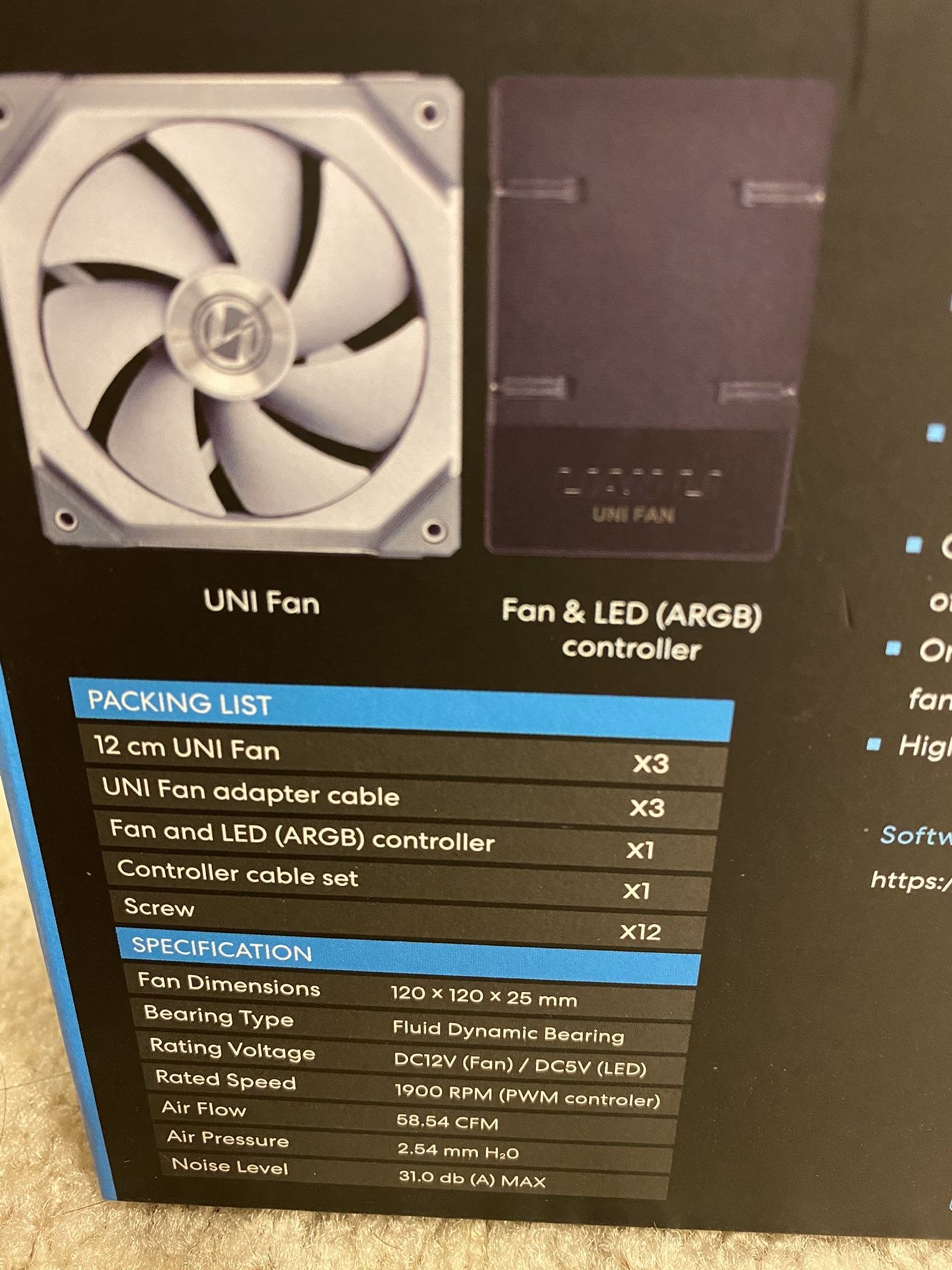 Lian Li UNI RGB Fan SL120 WHITE 3 Pk