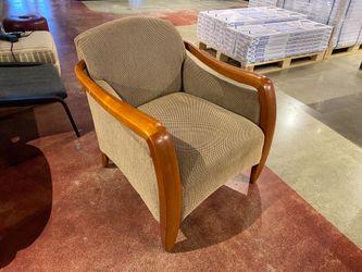 SAM MOORE FURNITURE Upholstered Chair with Curved Wood Arms