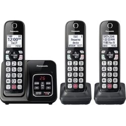 Panasonic Cordless Phone with Answering Machine, Advanced Call Block, Bilingual, KX-TGD833M