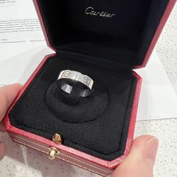 Cartier ,Size 10 Love Ring, White Gold