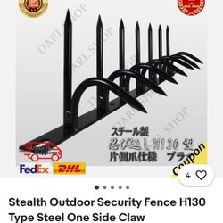 Steel One Side Wall Claw Spikes. Security Fencing. Set Of 3 