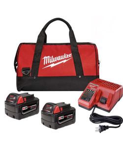 Milwaukee batteries and charger m18 4.0 brand new in box