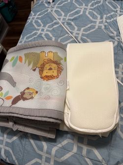 Mesh bumper padding, guard rail pads, crib wedge