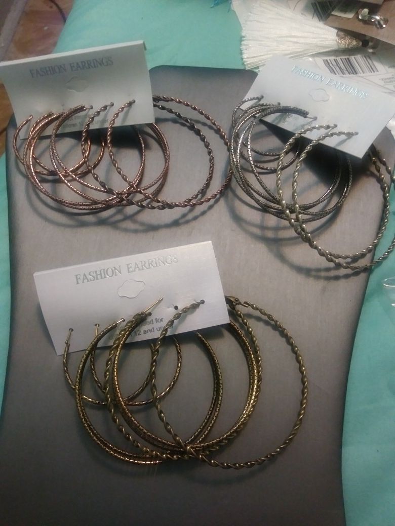 New 9pairs assorted hoops