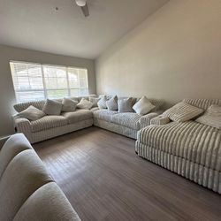 Luxurious L Shaped Modular Oversized Corduroy Sectional Couch Set ⭐$39 Down Payment with Financing ⭐ 90 Days same as cash