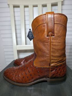 Cody James 1978 Carmen Full-Quill Ostrich Roper Boots Round Toe Size 10 D