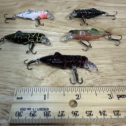 🎣 5 Crickets Floating Lures – 2.2 inches 🎣