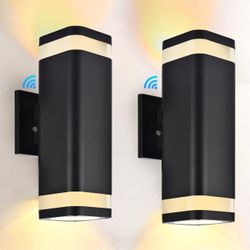 Outdoor Wall Lights Exterior Dusk to Dawn 2 Pack,Black Outdoor Light Fixtures Wall Mount ETL Listed,12In Up and Down Lights Outdoor Exterior Porch Lig