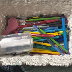 Office / School Supplies Bundle – Pens, Highlighters, Stapler & Storage