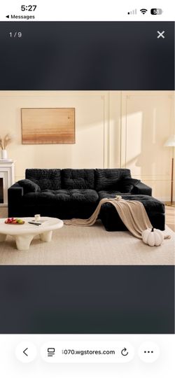 📍Modular Sectional Sofa, 102" L-Shaped Corduroy Couch, Set of Soft  Cloud Couch with Ottoman, NEW IN BOX