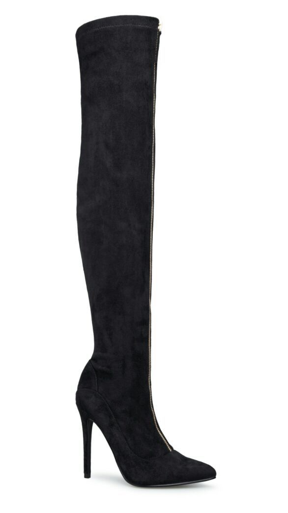 Sz. 9 over the knee boots blk/gold